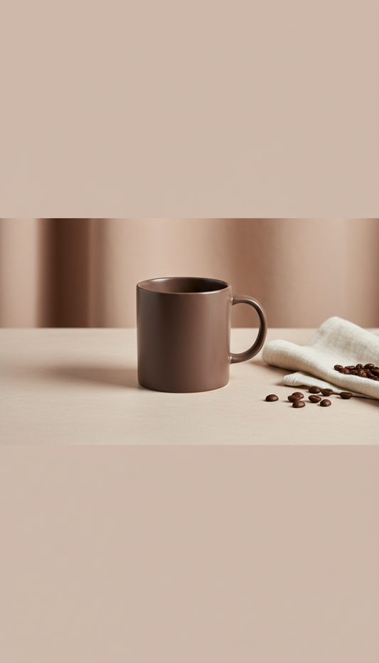 Minimalist Mocha Brown Ceramic Mug