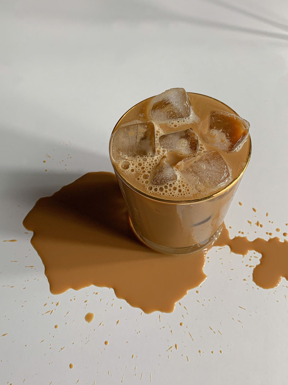 Tall glass of iced coffee